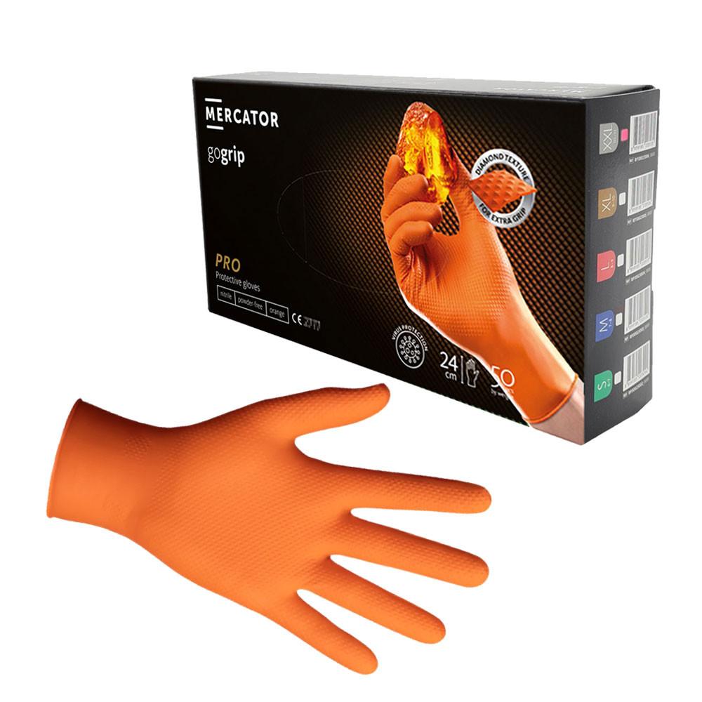Mercator Gogrip Orange Nitrile Gloves 50 Pcs