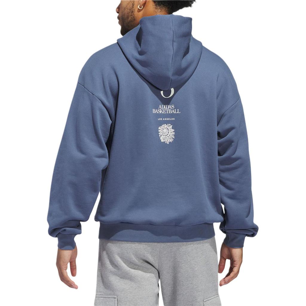 adidas Originals La To The World Grafická Módní Sportovní Mikina s Kapucí Unisex Mikiny Inkoustově Modrá Bílá JI6956