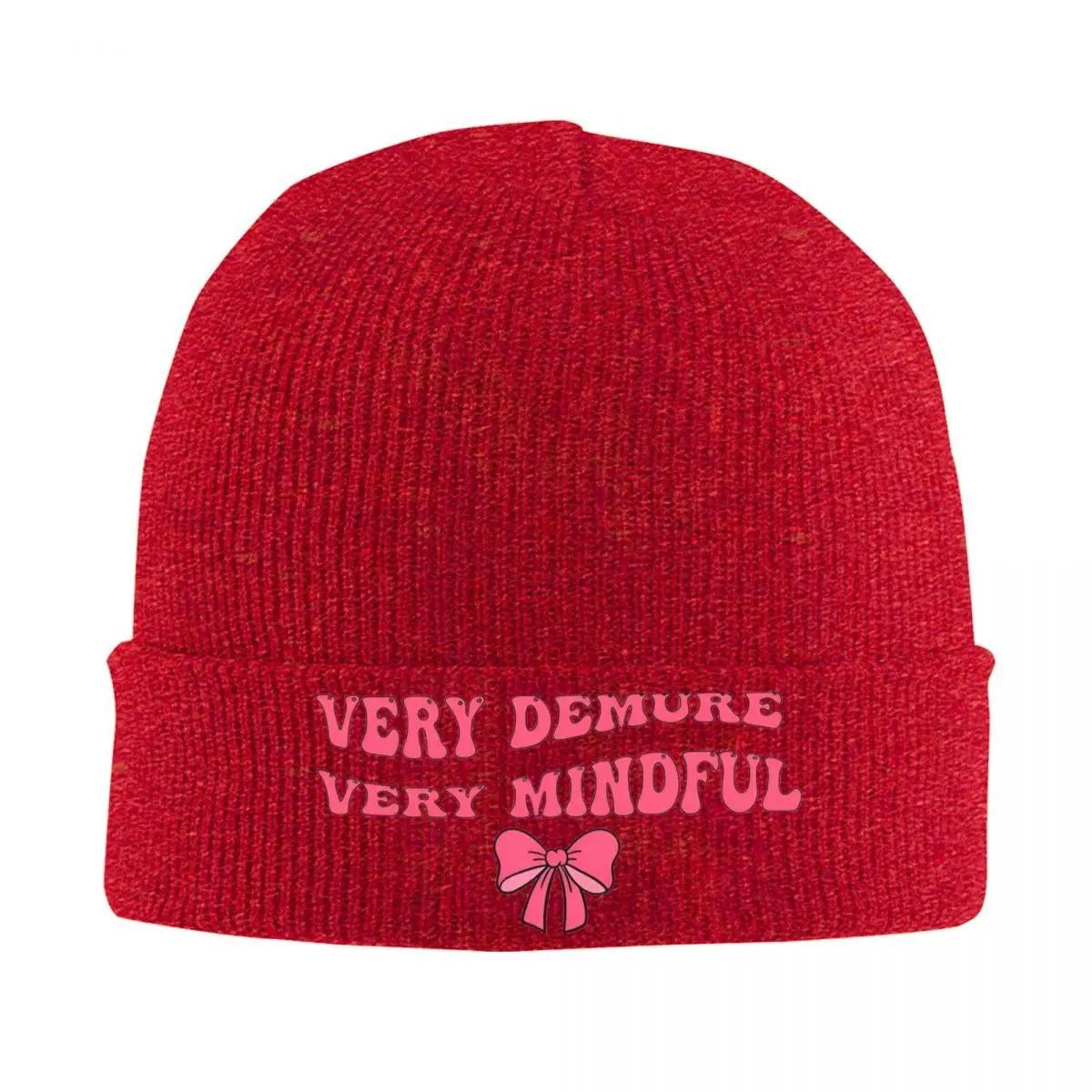 New Very Demure Very Mindful Trend Demure Mindful Ladies Hat Autumn Winter Skullies Beanies Fashion Cap FeUnisex Unisex Skull
