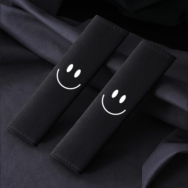 Car Seat Belt Shoulder Pads with Joyful Face Design, Comfortable Pressure-Relief Cushions for Enhanced Driving Experience and Interior Upgrade