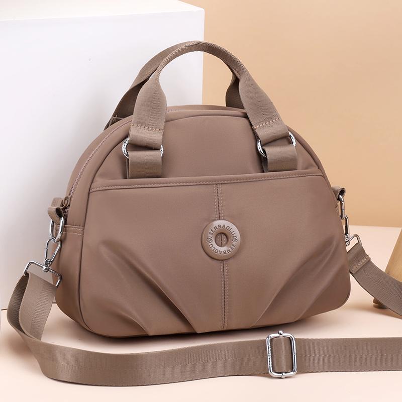 Women's Wrinkled Bag Solid Color Handbag Middle-aged Mother Bag Large Capacity Shoulder Crossbody Bag