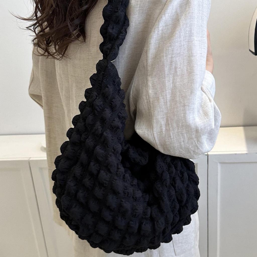 Pleated Cloud Bag: Elegant Shoulder & Crossbody Handbag in Macaron Colors