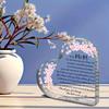 2D Flat Heart-Shaped Acrylic Mom Appreciation Desktop Decorative Plaque, Floral Design, Home Decor Plaque Hanging Wall Art Decorative Garden Decoratio