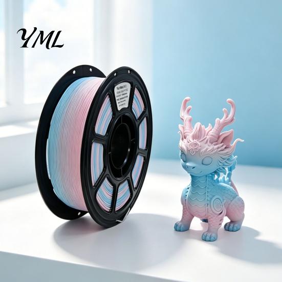 3D Printing Filament Printer PLA Filament, 1Kg 1.75mm Matte Rainbow Gradient Non-reflective Material for DIY Projects, Models and Crafts Model