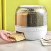 Rotating Grain Storage Bin Moisture Proof Sealed Food Dispenser Household Rice Bucket For Rice Grains Pet Food Organizer