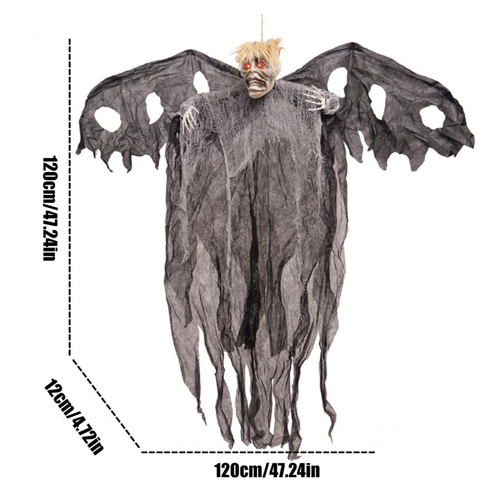 

Halloween Skeleton Ghost Decorations Hangable Halloween Skeleton Ghost with Glowing Eyes Scary Props for Horror Themed Parties