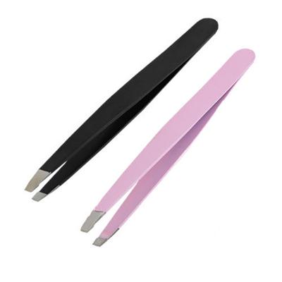 Pro Stainless Steel Slanted Tip Eyebrow Tweezers Hair Removal Clip Makeup Tool