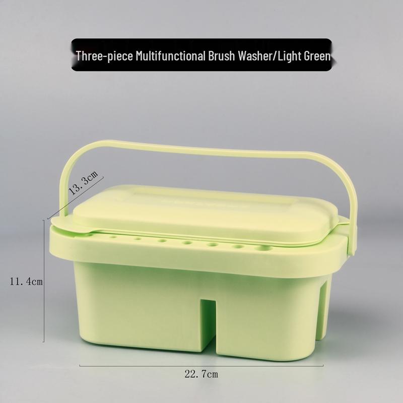 Portable 3-Piece Paint Set: Multifunctional Wash Bucket, Watercolor Gouache Palette, Color Mixing Box for Art Students