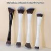 Double-Ended Makeup Brush: Foundation, Powder, Contour, Blush - Soft Beauty Tool