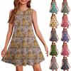 Girl Summer Dress Sleeveless Printed Color Casual Dress
