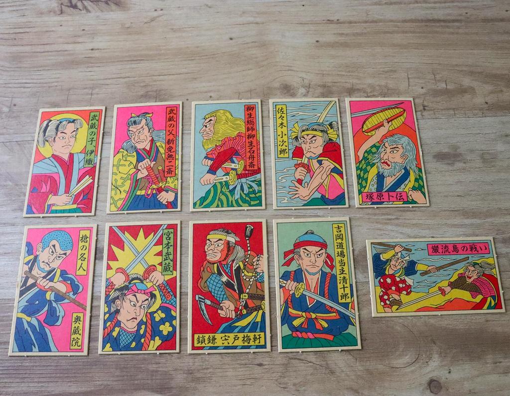 Traditionelles quadratisches Menko-Spielzeug, hergestellt in Japan, 10 Stück (10 Sätze) für gewerbliche Nutzung