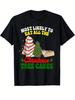 Christmas Tree Print Men's Cotton T-Shirt Mens Womens Tees Top, Graphic Tee Men's Xmas Outdoor Q6561