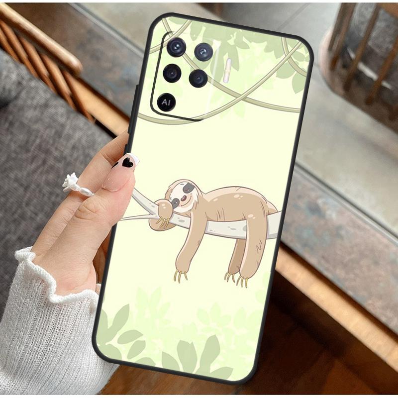 Funny Cute Sloths Phone Case For Oppo A38 A58 A74 A15 A80 A60 A40 A94 A54 A98 A78 A18 A16 A76 A96 A17 A77 A57S