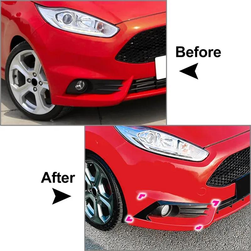 Car Front Bumper Side Splitter Spoiler Decoration Trim For Ford Fiesta ST MK6 B-Max 2012 2013 2014 2015 2016 2017