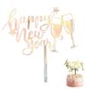 Happy New Year Acrylic Cake Plaque Silver Black Simple Design Acrylic Cake Toppers Baby Shower Dessert Decor Accessories Tools