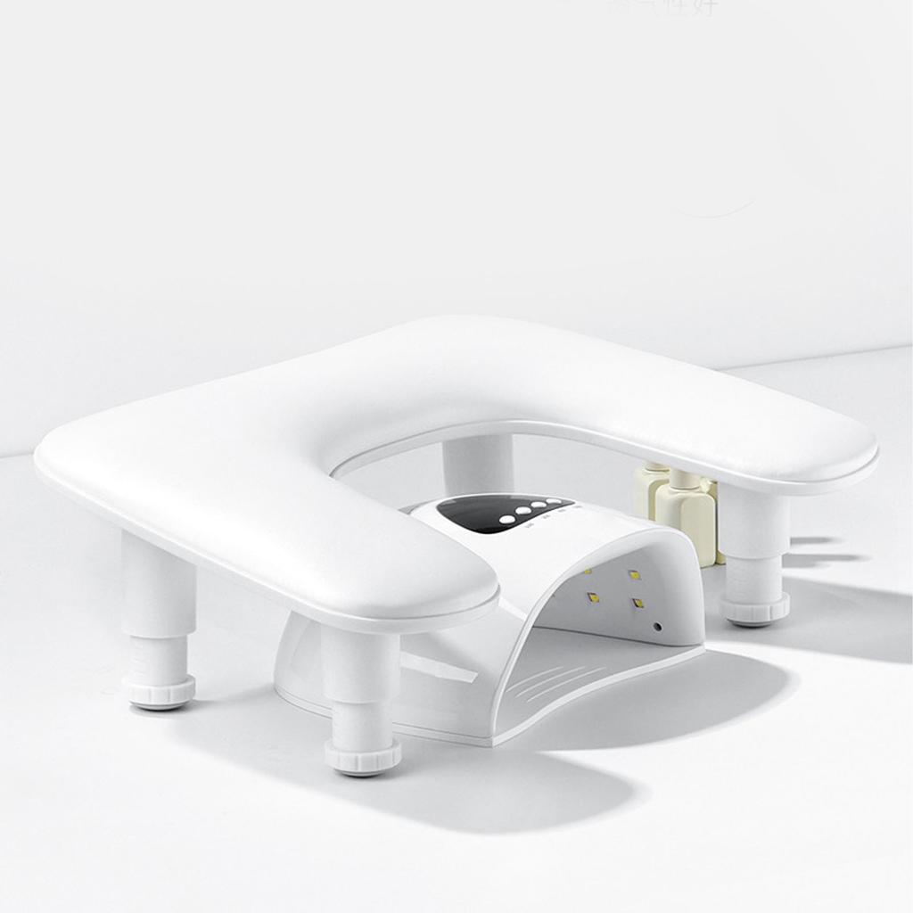 Two Hands Nail Arm Rest Adjustable Height Nail Hand Cushion Portable U Shape Design PU Leather Hand 