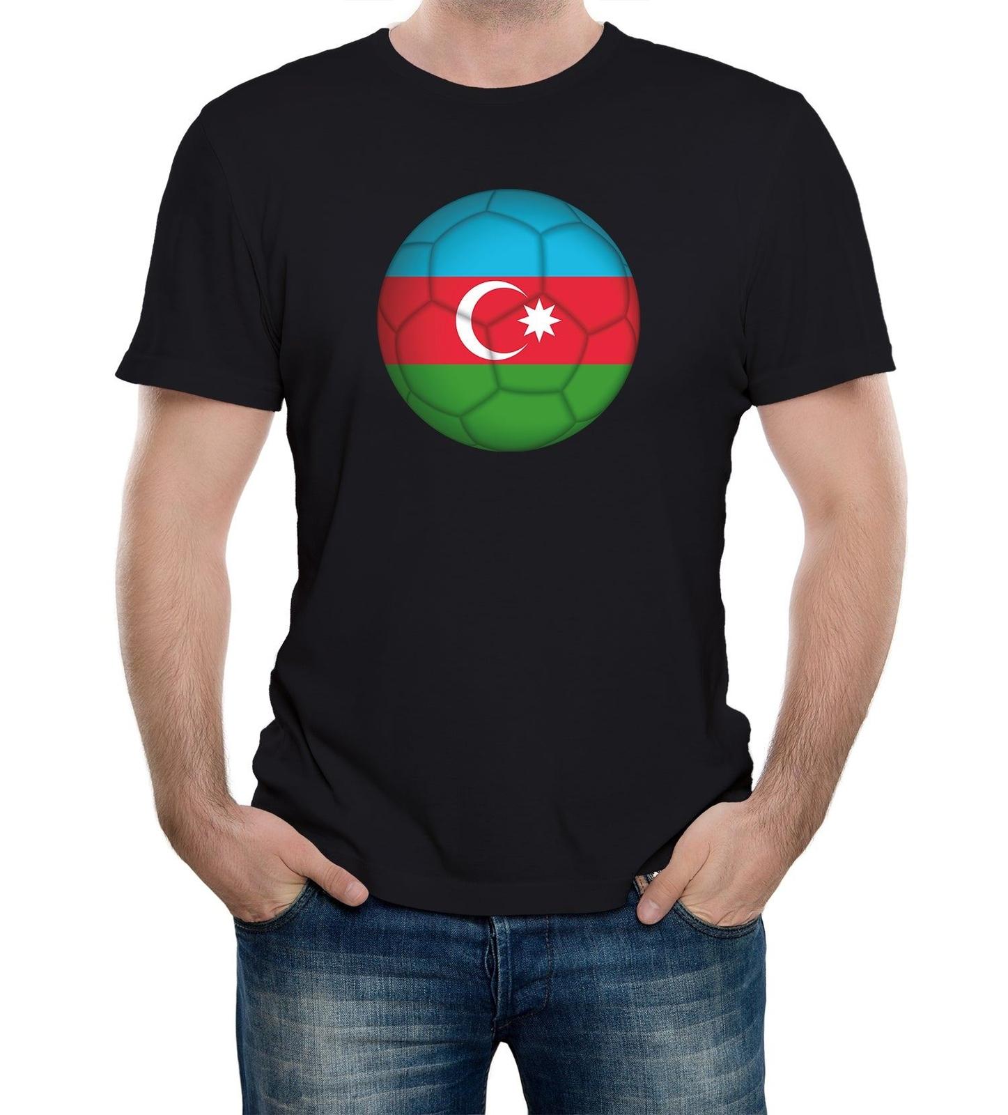 Mens Azerbaijan Football Supporter T-Shirt Mens Womens Tees Top World Cup Euros Copa America Country M