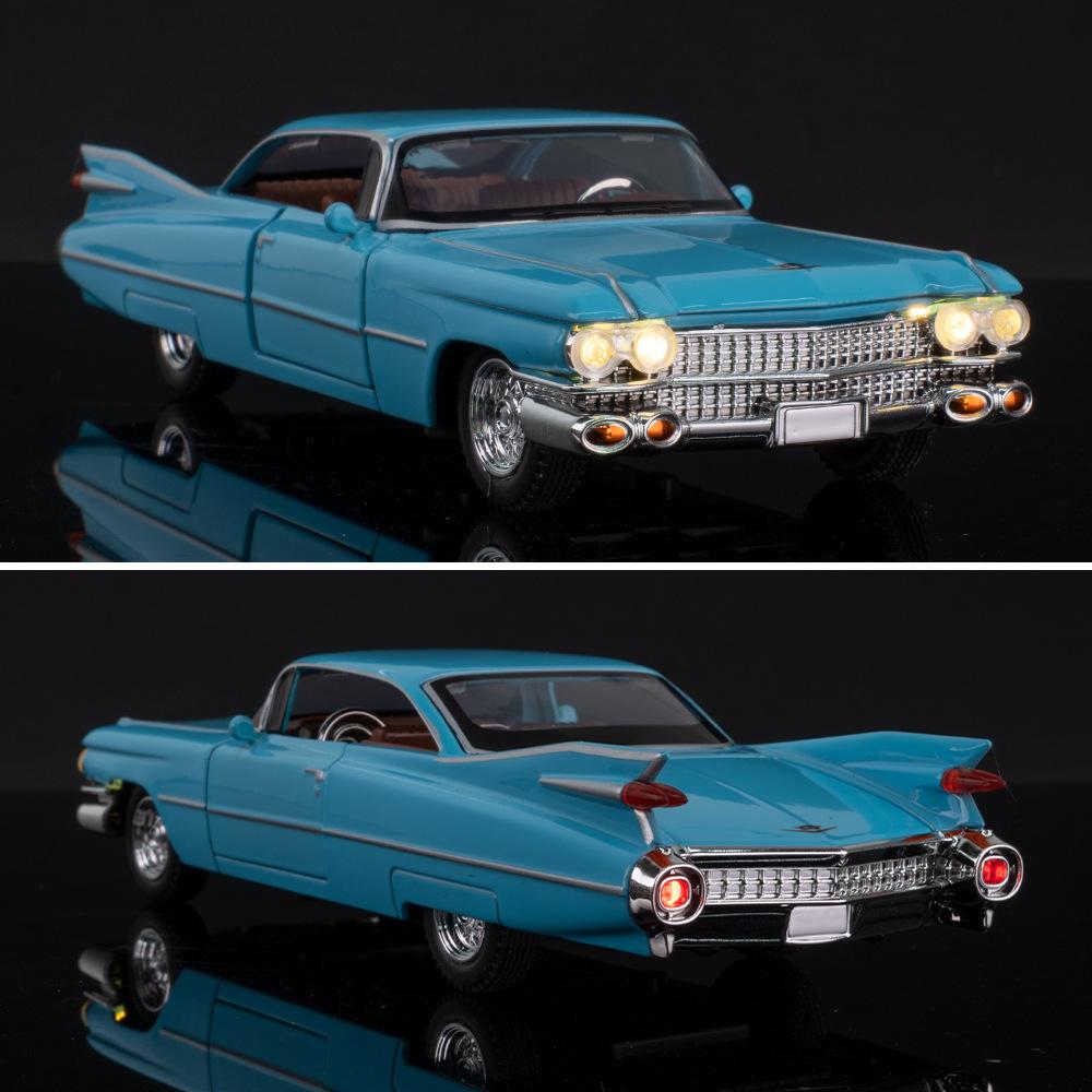 1:32 Cadillac Eldorado Biarritz Klassisches Retro-Modellauto aus Metallguss mit Sound und Licht, Rückziehmechanismus, Sammlerstück