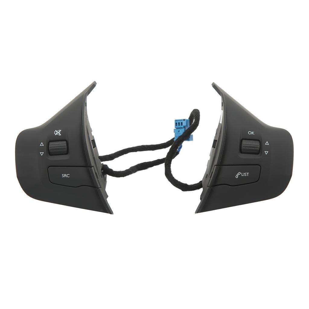 Steering Wheel Swith Control Button 98084115ZD Multifunction Black Replacement for Peugeot 208