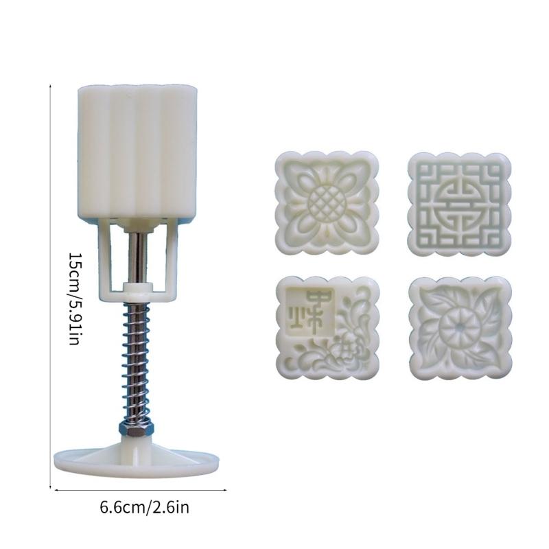 Plastic Mooncakes Molds Square Pastrys Stamps Flower Shape Mooncakes Hand Press Molds Unique Mungs Bean Cake Tool