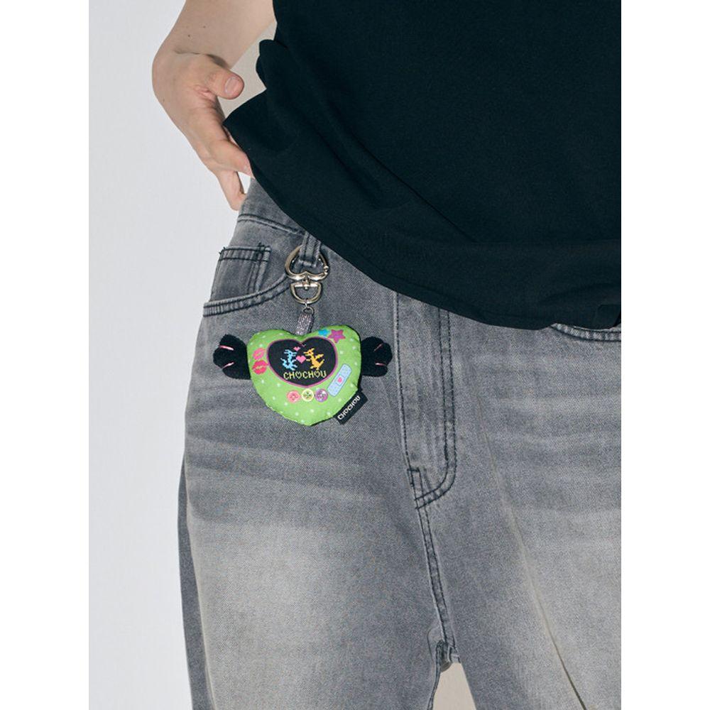 CHOCHOU WinG HEART PIXEL KEY RinG [FORBIDDEN LIME]