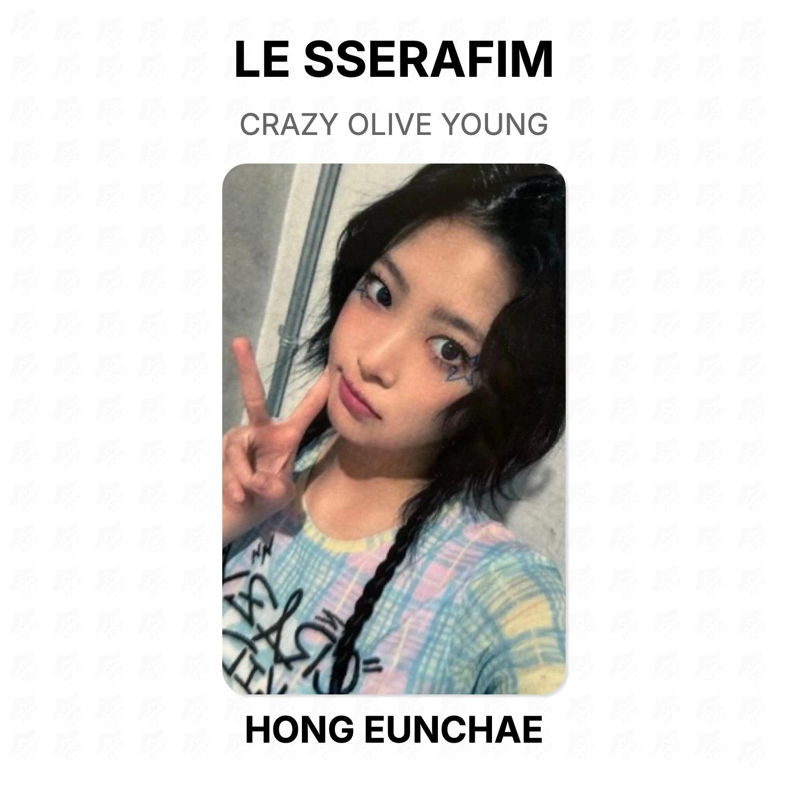 LE SSERAFIM CRAZY OLIVE YOUNG Official Photocard HONG EUNCHAE