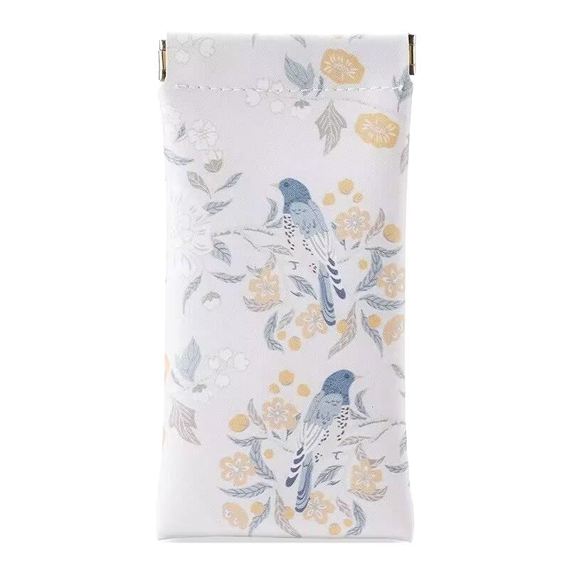 

Portable Pu Leather Glasses Bag Anti Pressure Anti-Lost Sunglasses Storage Bag Simple Glasses Case Eyewear Bag білий