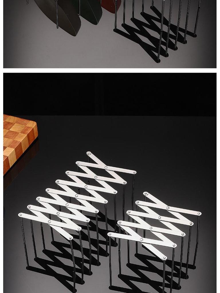 Adjustable Stainless Steel Kitchen Pot Lid & Dish Storage Rack