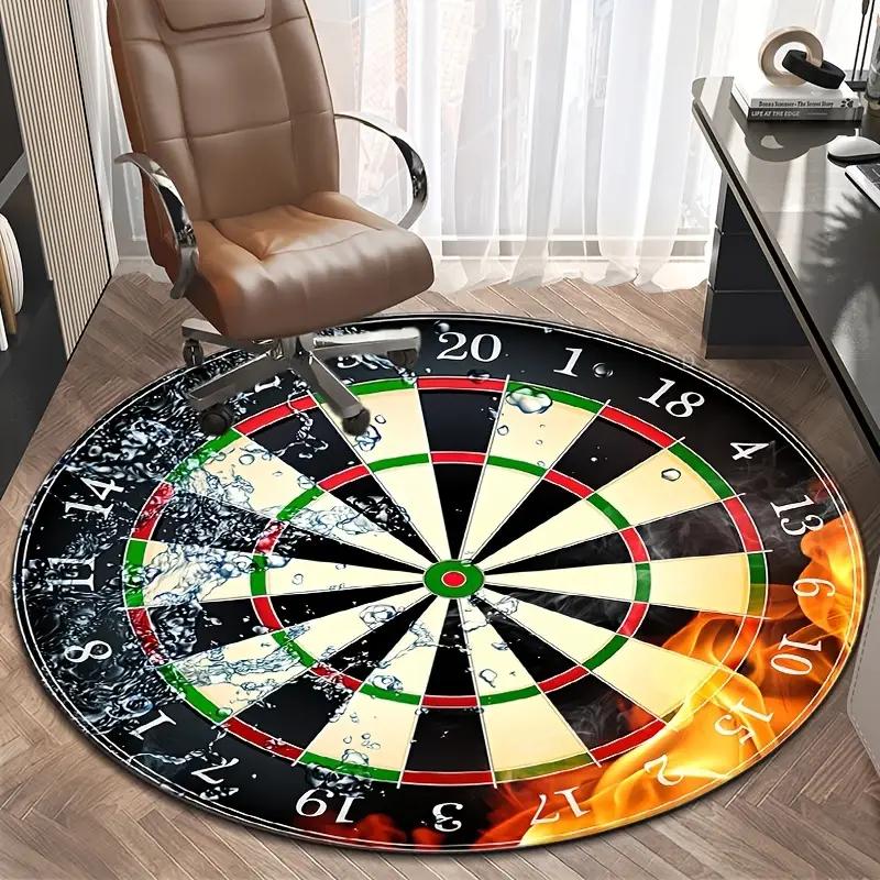 Dart Board Mats Water Fire Design Beer Theme Game Room Carpets Non Slip Floor Targets for Home Entertainment