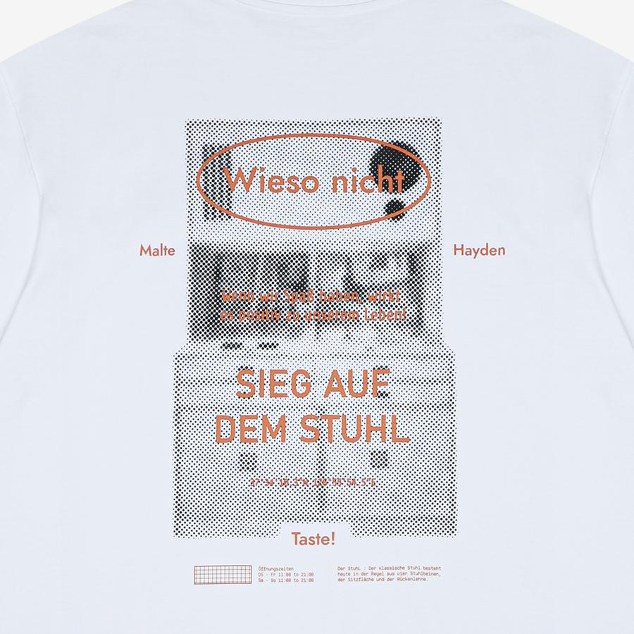 SIEG Cotton Oversized Lettering Short Sleeve T-Shirt White (Piibd8106)