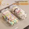 Durable Acrylic Hair Accessories Organizer Stackable Dustproof Cosmetic Storage Box Multi-Compartment Hair Tie Organizer