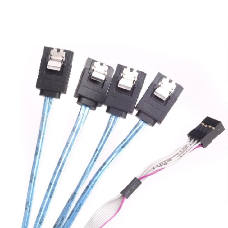 MiniSAS Host SFF-8643 zu 4SATA Backplane-Kabel, 0,5 m mit Sideband für verbesserte Datenintegrität