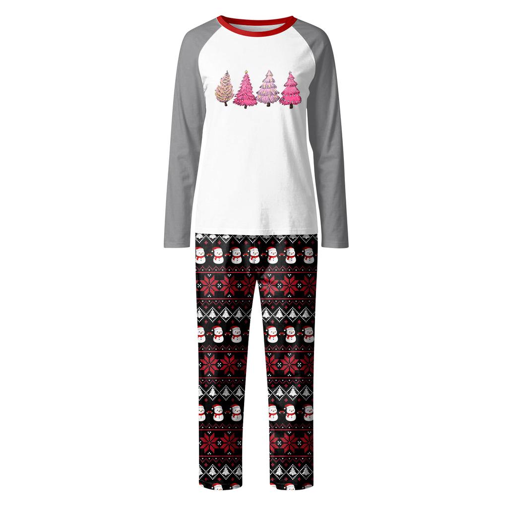 Weihnachtstag Drucke Familie Passend Langarm Tops+Hosen Set Familie Passende Sets