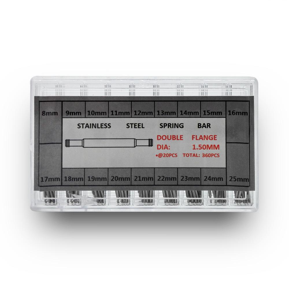 Boxed 360-Piece Stainless Steel Seamless Watch Spring Bar Lugs and Pins Set