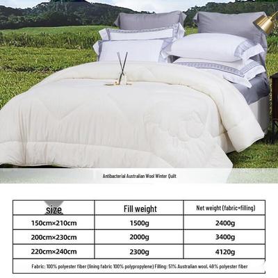 Mercury Home Textiles Australian Wool Antibacterial Winter Quilt