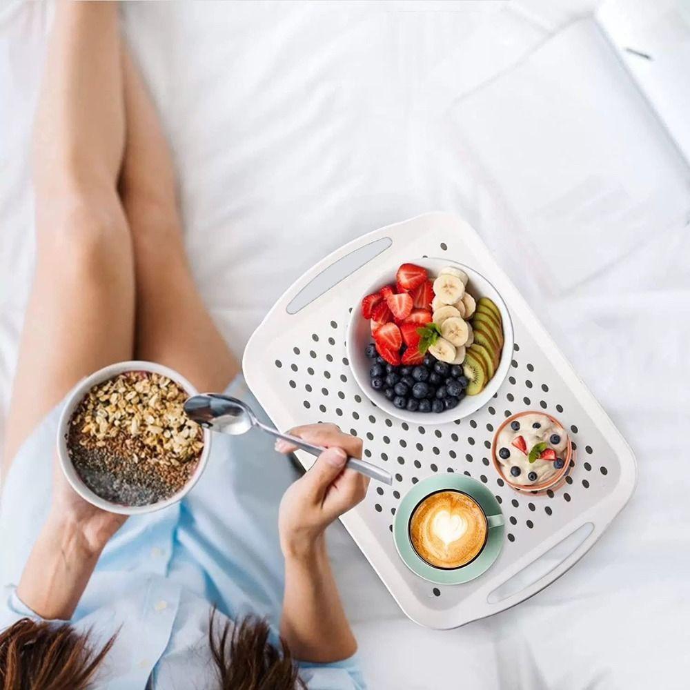 with Handle Food Organizer Tray Non-Slip Serving Tray Eco-Friendly Tea Fruit Dessert Tray  Home