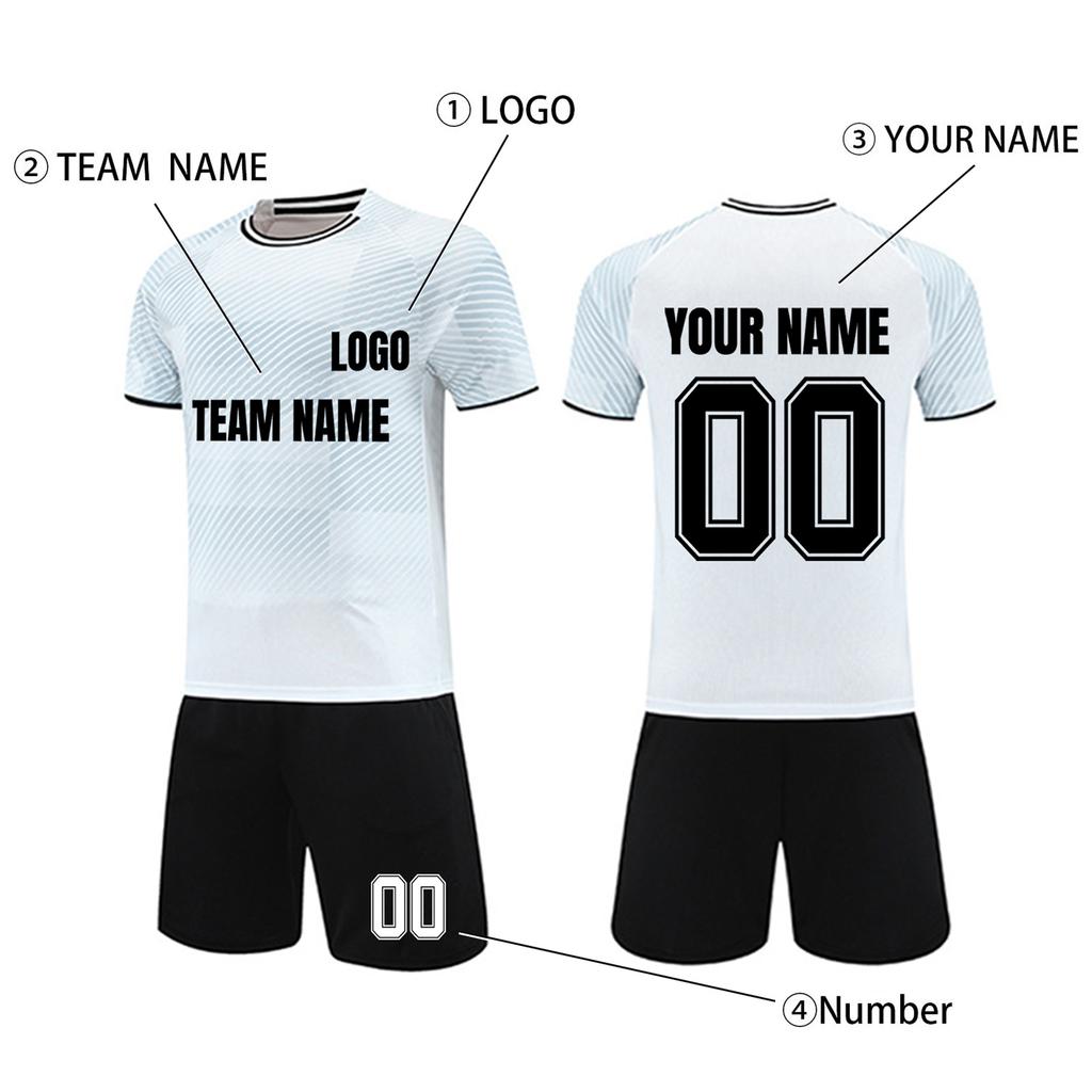 Personalised Shirts Kit Mens Girls With Name Number Custom Football Jerseys For Boys Training Suit
