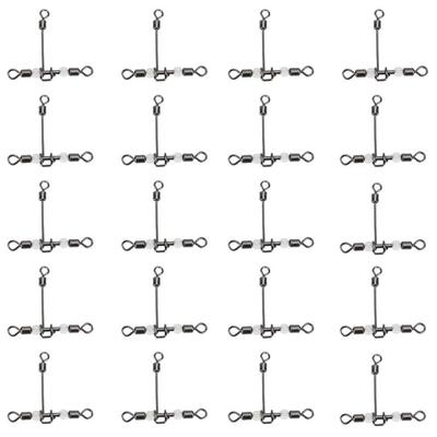 20PCS T-Barrel 3 Way Fishing Swivels Heavy Duty Fishing Swivels  Freshwater Fishing