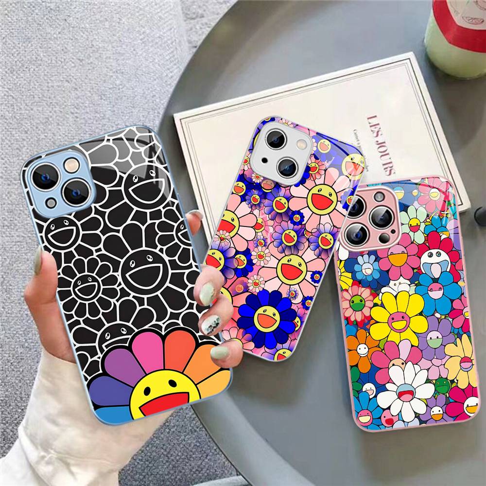 Art T-Takashi M-Murakamis Tempered Glass For Iphone 14 13 12 11 Pro Mini XS MAX 14Plus X XS XR Fundas