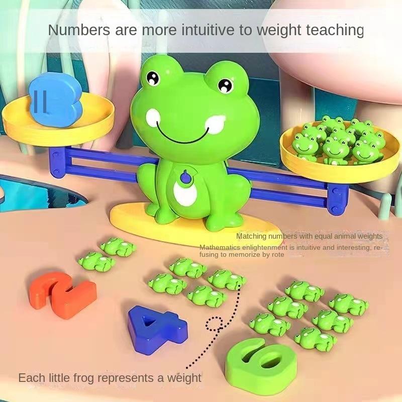 Matematická inteligence Matematické hračky Legrační žába Stupnice Dětské hračky pro rané vzdělávání Sčítání Odčítání Rovnováha Osvícení
