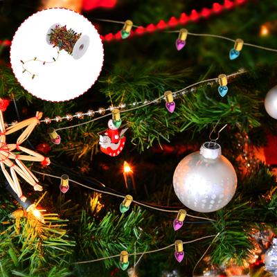 1 Roll Simulation Light String for Christmas Tree Decoration Realistic Artificial Lights Outdoor Indoor Decorative String Light