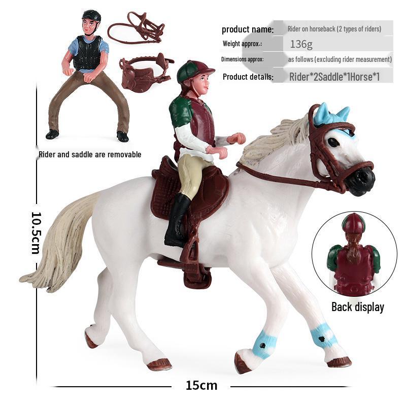 Farm Animal and Human Figures Playset with Fences: Rabbit, Sheep, Donkey, Cow - Parent-Child Simulation Toy