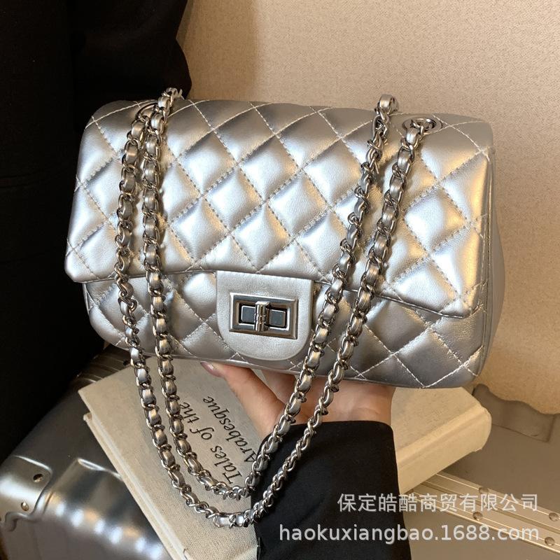Premium Diamond Chain Bag Women's Summer 2025 New Fashion Shoulder Small Square Bag Korean Versatile Messenger Bag