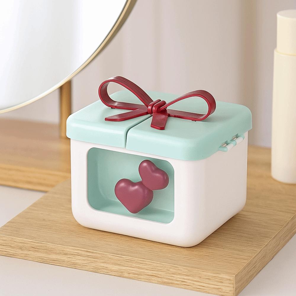 Plastic Bowknot Lipstick Storage Box Dust-Proof Makeup Organizer Gift Box  Desktop Ornaments