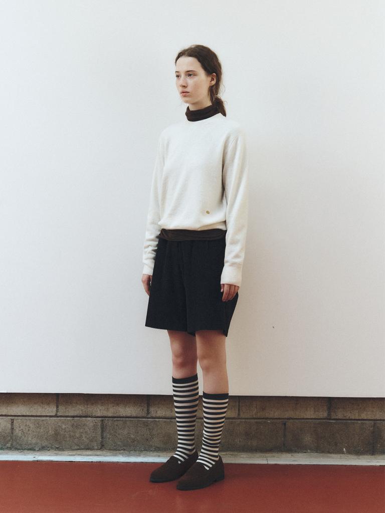 Reply Soft Wool Round-Neck Knit Top_Cream