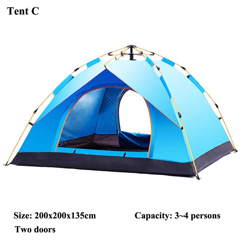 Tente de camping d'extérieur à ouverture automatique rapide, Protection solaire imperméable, Abri de pique-nique sans montage, Espace large pour la famille, Plage, Douce et confortable