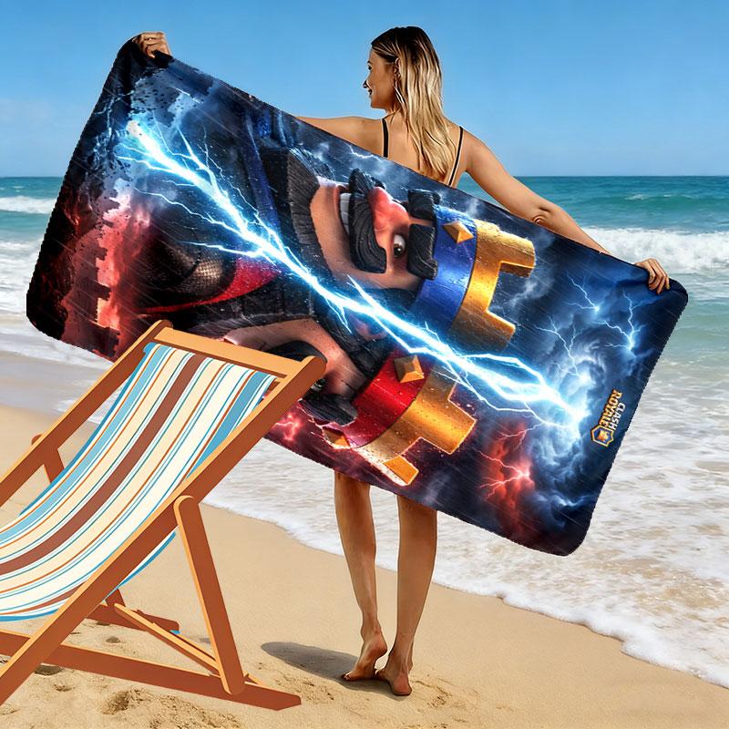 CR Print Beach Towel, Large Soft Quick Dry Towel for Beach Camping Swimming