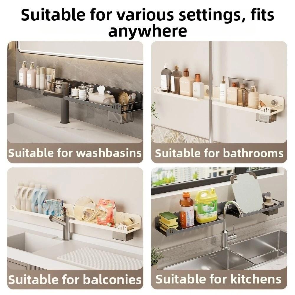 Suction Cup U-Shaped Storage Rack No-Drill Wall Display Shelf  Washbasin