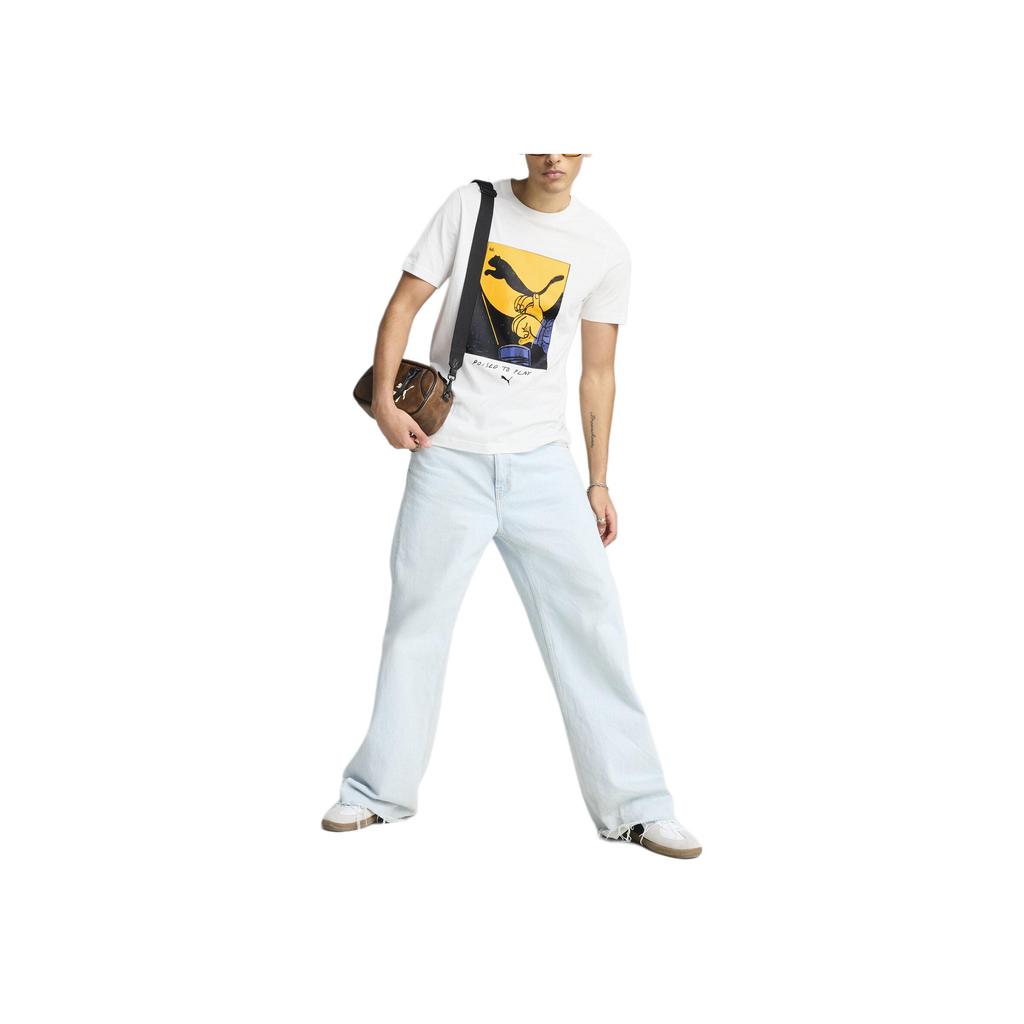 Puma Round Neck Versatile Short Sleeve T-Shirt Men Tops White 632946-02