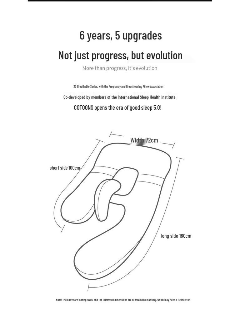 Multifunctional U-Shaped Maternity Body Pillow with Removable Waist Support